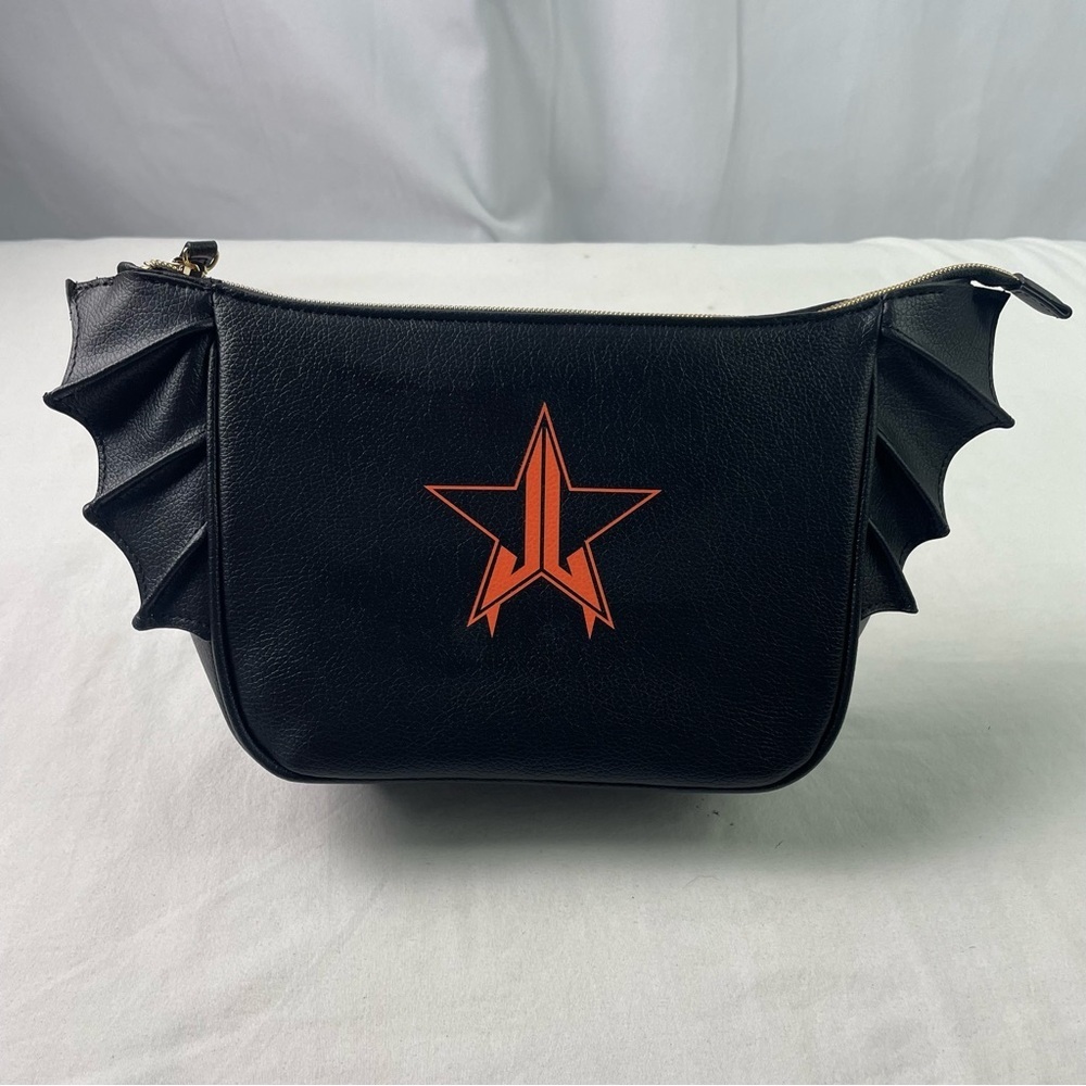 JEFFREE STAR Black Bat Wing Full Zip Makeup Bag Halloween 2021 New